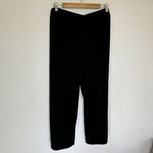 Chicos Travelers Pants 3 Black Slinky Stretch XL Ankle Wide Leg Travel Packable